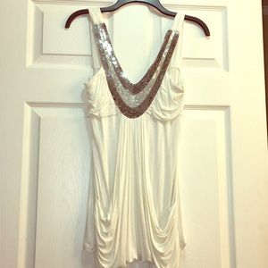 Lovely top with embellished neckline